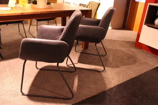 4 Leder-Armlehnstühle Natura Payton